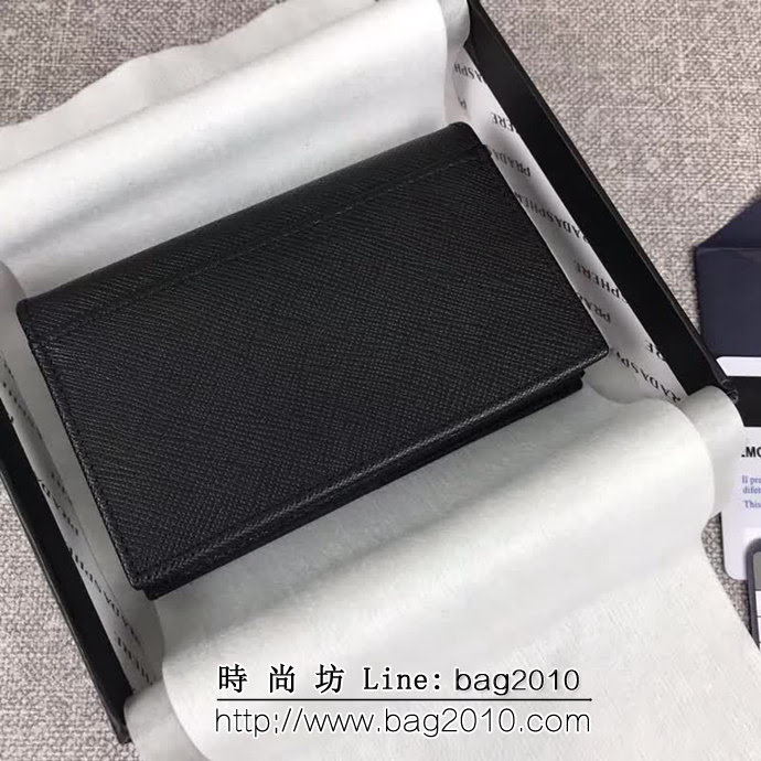 PRADA普拉達 專櫃最新爆款 頂級原單十字紋牛皮 男士卡包 2MC122 DD1767